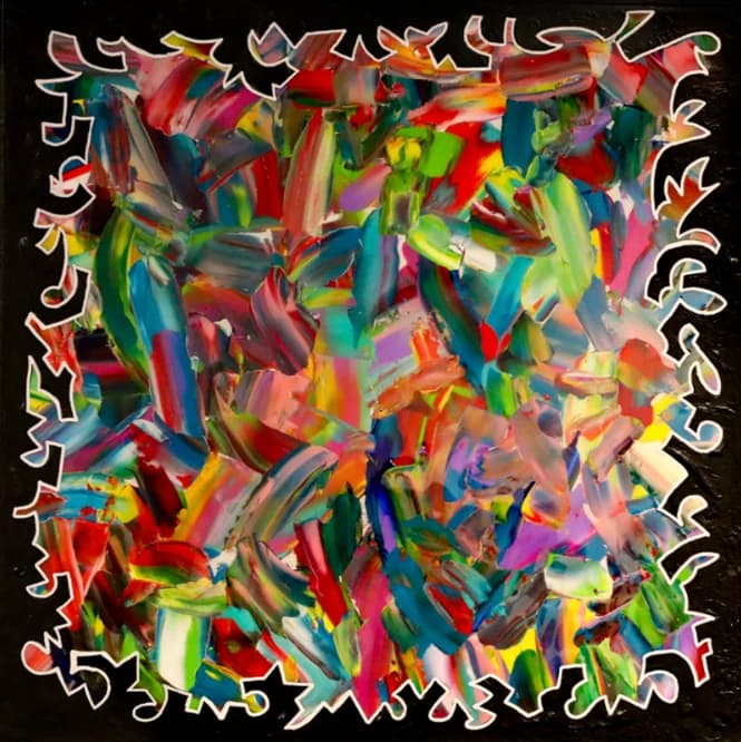 18 by Yan Lortie — Acrylic, Epoxy on canvas, 2023